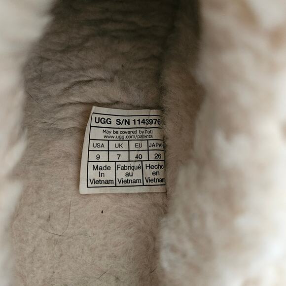 UGG Tazz braid platform mules in white borg 9 - Picture 6 of 10